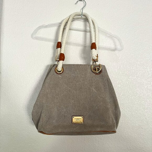 Michael Kors Handbags - Michael Kors Canvas Leather Gold Hardware Nautical Inspired Handbag Satchel